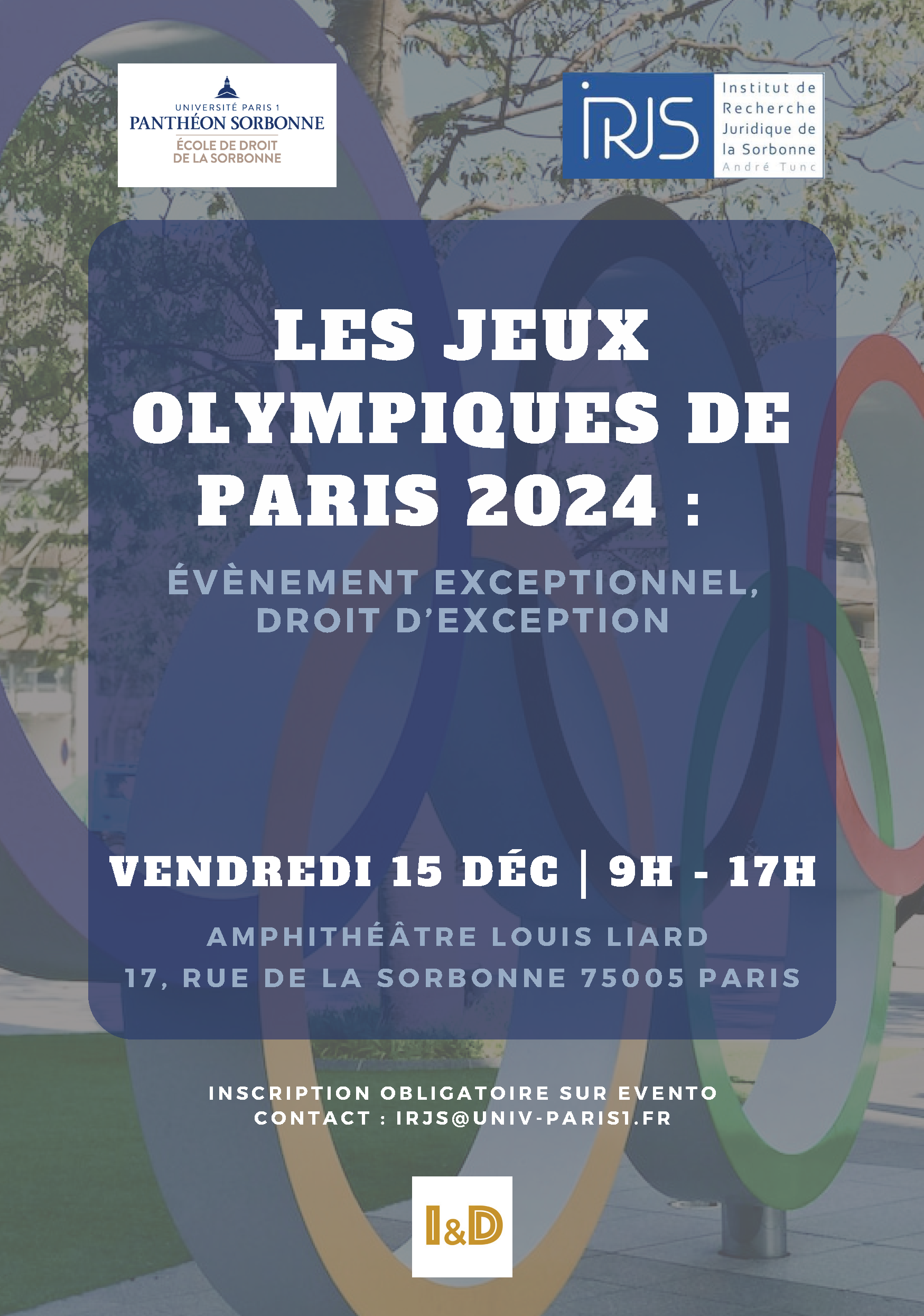 "Affiche Colloque JO Paris 2024"