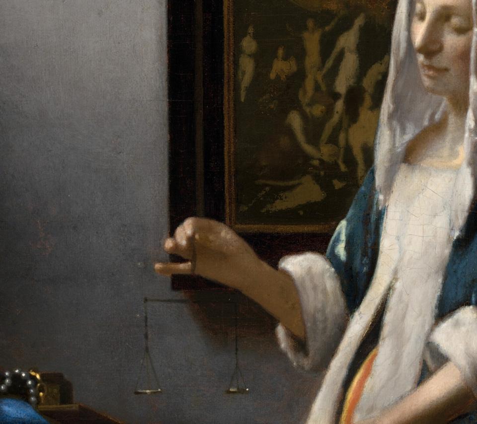 tableau de Vermeer " La femme à la balance"