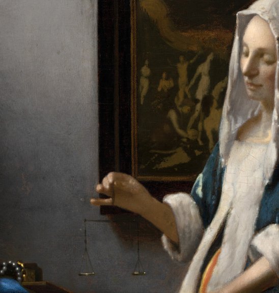 tableau de Vermeer " La femme à la balance"