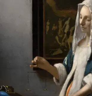 Tableau de Vermeer la femme à la balance